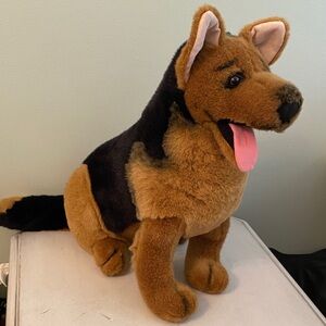 Vintage Stuffins Realistic Plush German Shepherd Toy - Brown and Black